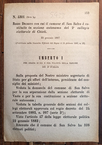 San salvo chieti 1887 - salvo, &