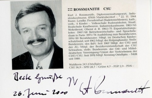 Autogramm kurt rossmanith - kurt,