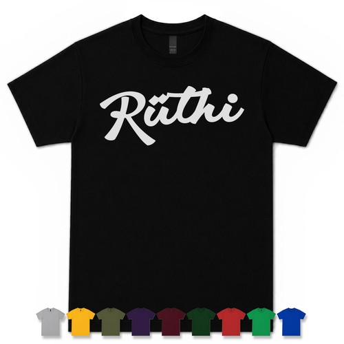Rüthi retro script shirt - script, t-shirt