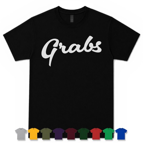 Grabs retro script shirt - grabs,