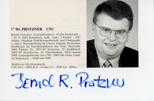Autogramm bernd protzner - bernd,