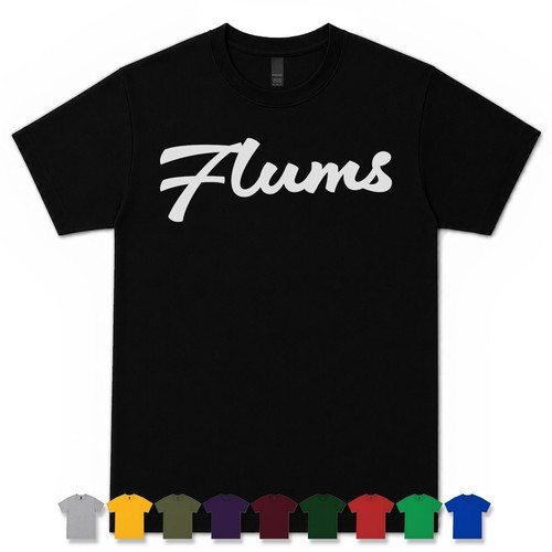 Flums retro script shirt - flums,